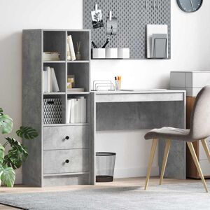 Norden Home Desk With Storage With Drawer 2 Pcs 90 X 40 X 76 Cm Concrete Grey 76cm H X 90cm W X 40cm D Norden Home Desk With Storage With Drawer 2 Pcs 90 X 40 X 76 Cm Concrete Grey 76cm H X 90cm W X 40cm D