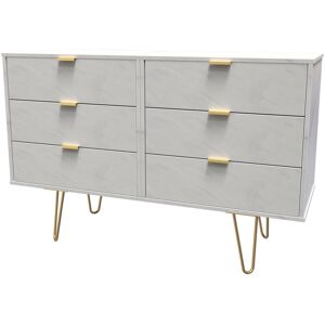 Canora Grey Fully Assembled Aletriz 6 - Drawer Chest of Drawers Marble 79.5cm H X 112cm W X 41.5cm D Canora Grey Fully Assembled Aletriz 6 - Drawer Chest of Drawers Marble 79.5cm H X 112cm W X 41.5cm D