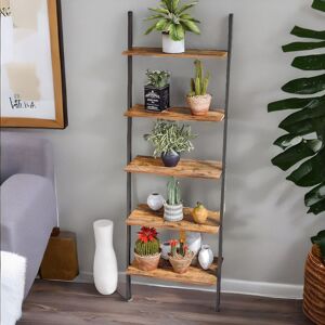 Borough Wharf Northlakes 186.5cm H x 64cm W Ladder Bookcase Shelf Industrial Rustic Brown Furniture Rustic Brown 186.51cm H X 64.01cm W X 34cm D Borough Wharf Northlakes 186.5cm H x 64cm W Ladder Bookcase Shelf Industrial Rustic Brown Furniture Rustic Brown 186.51cm H X 64.01cm W X 34cm D