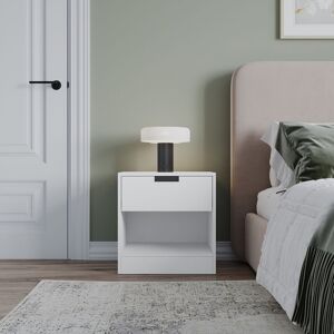 17 Stories 1 Drawer Bedside Table Nightstand Shelf Cabinet Storage Unit Bedroom Furniture White 46.5cm H X 45cm W X 35cm D 17 Stories 1 Drawer Bedside Table Nightstand Shelf Cabinet Storage Unit Bedroom Furniture White 46.5cm H X 45cm W X 35cm D