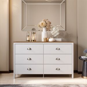 ClassicLiving Abilio 3+3 Drawer Chest White 72.1cm H X 119cm W X 39.8cm D ClassicLiving Abilio 3+3 Drawer Chest White 72.1cm H X 119cm W X 39.8cm D