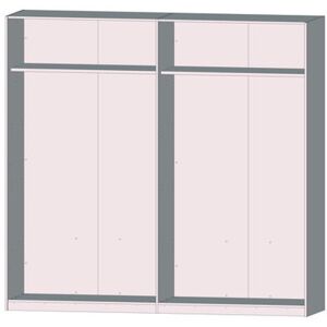 Ebern Designs Mickie 2 Door Sliding Wardrobe White/Beige 210cm H x 220cm W x 61cm D Ebern Designs Mickie 2 Door Sliding Wardrobe White/Beige 210cm H x 220cm W x 61cm D