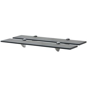 Latitude Run 2 Piece Floating Shelf Black 0.8cm H x 60cm W x 20cm D Latitude Run 2 Piece Floating Shelf Black 0.8cm H x 60cm W x 20cm D