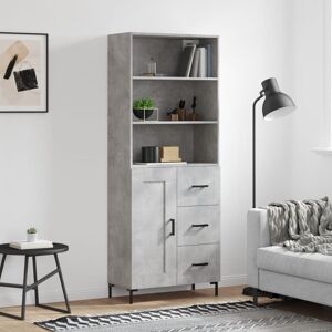 17 Stories Mekala 69.5cm Wide 3 Drawer Highboard Concrete Grey 180cm H X 69.5cm W X 34cm D 17 Stories Mekala 69.5cm Wide 3 Drawer Highboard Concrete Grey 180cm H X 69.5cm W X 34cm D