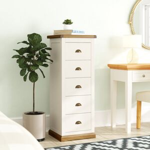 Brambly Cottage Narrow 5 Drawer 45Cm W Chest of Drawers Waxed Oak 115cm H X 45cm W X 40cm D Brambly Cottage Narrow 5 Drawer 45Cm W Chest of Drawers Waxed Oak 115cm H X 45cm W X 40cm D