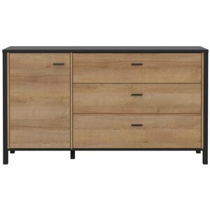 Mercury Lorrayne Sideboard Black;Oak 85.1cm H X 151.3cm W X 40.2cm D Mercury Lorrayne Sideboard Black;Oak 85.1cm H X 151.3cm W X 40.2cm D