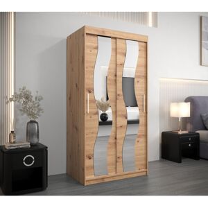 Latitude Run Hobscheid 2 Door Sliding Wardrobe Artisan Oak 200cm H X 100cm W X 62cm D Latitude Run Hobscheid 2 Door Sliding Wardrobe Artisan Oak 200cm H X 100cm W X 62cm D