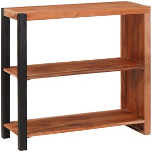 Fjørde & Co Bookcase Brown, Black 50 X 30 X 110 Cm Solid Acacia Wood Brown (2 Shelves) 75cm H x 80cm W x 30cm D Fjørde & Co Bookcase Brown, Black 50 X 30 X 110 Cm Solid Acacia Wood Brown (2 Shelves) 75cm H x 80cm W x 30cm D