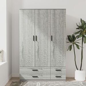 17 Stories 3 Door 4 Drawer Wardrobe Storage Shelf Hanging Wardrobe Modern Furniture Grey/Ash Grey 180cm H X 108cm W X 48cm D 17 Stories 3 Door 4 Drawer Wardrobe Storage Shelf Hanging Wardrobe Modern Furniture Grey/Ash Grey 180cm H X 108cm W X 48cm D