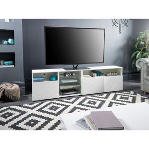 Metro Briannah Modern 200cm TV Stand with Lights for TVs up to 88" White 88" Metro Briannah Modern 200cm TV Stand with Lights for TVs up to 88" White 88"