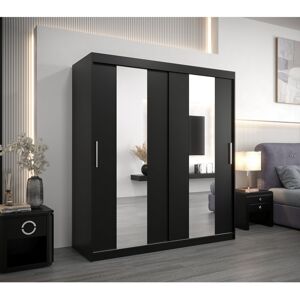 Brayden Studio Avyansh 2 Door Wardrobe Matte Black 200cm H X 180cm W X 62cm D Brayden Studio Avyansh 2 Door Wardrobe Matte Black 200cm H X 180cm W X 62cm D