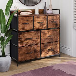 17 Stories Chorley 7 Drawer Fabric Drawer Chest, Rustic Brown, UKFR Certified Rustic Brown 85.2cm H X 83cm W X 29cm D 17 Stories Chorley 7 Drawer Fabric Drawer Chest, Rustic Brown, UKFR Certified Rustic Brown 85.2cm H X 83cm W X 29cm D