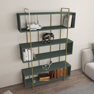 Canora Grey 5 Tier Bruti Modern Bookcase Bookshelf Shelving Unit Gold/Green 180cm H X 120cm W X 29.6cm D Canora Grey 5 Tier Bruti Modern Bookcase Bookshelf Shelving Unit Gold/Green 180cm H X 120cm W X 29.6cm D