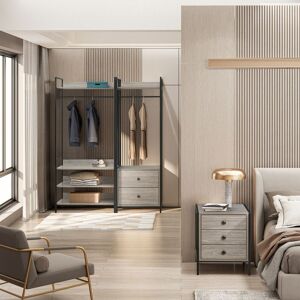 Swish Furniture Alva Open Wardrobe With 2 Drawers 3 Piece Bedroom Set Grey Swish Furniture Alva Open Wardrobe With 2 Drawers 3 Piece Bedroom Set Grey