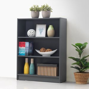 Mercury Zaira Bookcase Dark Grey 106cm H x 80cm W x 30cm D Mercury Zaira Bookcase Dark Grey 106cm H x 80cm W x 30cm D