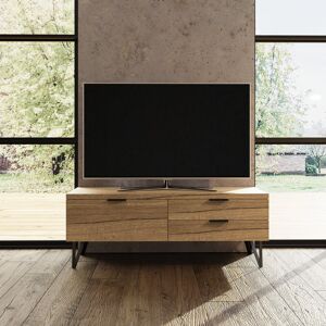 Alpen Home Kresge 3 Drawer TV Stand Cabinet Unit. 120cm Wide. For TVs up to 50". Cracked Oak Effect. Contemporary Black Metal Hair Pin Legs Oak Wood 50" Alpen Home Kresge 3 Drawer TV Stand Cabinet Unit. 120cm Wide. For TVs up to 50". Cracked Oak Effect. Contemporary Black Metal Hair Pin Legs Oak Wood 50"