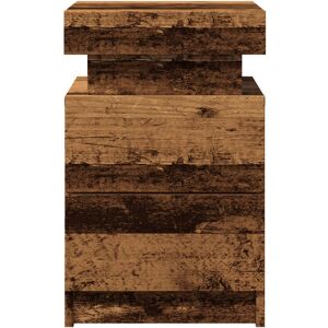 Metro Lane Bedside Cabinets With LED 2 Pcs Old Wood 35X39x55 Cm Engineered Wood Old Wood 55cm H X 35cm W X 39cm D Metro Lane Bedside Cabinets With LED 2 Pcs Old Wood 35X39x55 Cm Engineered Wood Old Wood 55cm H X 35cm W X 39cm D