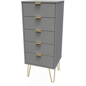 Canora Grey Fully Assembled Alcibades 5 - Drawer Chest of Drawers Dusk Grey 107.5cm H X 39.5cm W X 41.5cm D Canora Grey Fully Assembled Alcibades 5 - Drawer Chest of Drawers Dusk Grey 107.5cm H X 39.5cm W X 41.5cm D