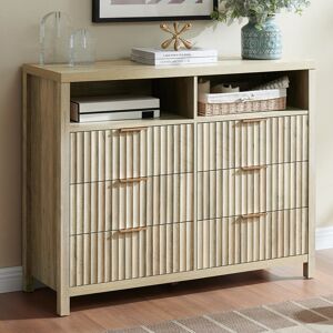 Union Rustic Arrilla 6 Drawer 118.1Cm W Double Dresser Sand Oak 94cm H X 118cm W X 39cm D Union Rustic Arrilla 6 Drawer 118.1Cm W Double Dresser Sand Oak 94cm H X 118cm W X 39cm D