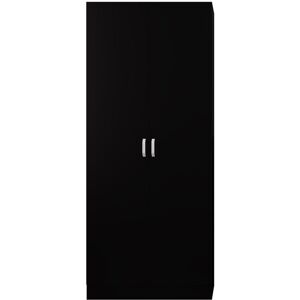 17 Stories Lycinda 2 Door Double Wardrobe - Matt Finish, Scratch Resistant, Brushed Chrome Metal Handles Black 180cm H X 80cm W X 50cm D 17 Stories Lycinda 2 Door Double Wardrobe - Matt Finish, Scratch Resistant, Brushed Chrome Metal Handles Black 180cm H X 80cm W X 50cm D