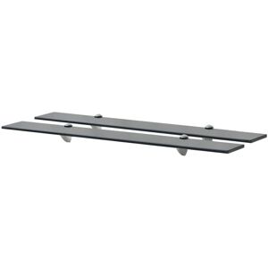 Latitude Run 2 Piece Floating Shelf Black 0.8cm H x 80cm W x 20cm D Latitude Run 2 Piece Floating Shelf Black 0.8cm H x 80cm W x 20cm D