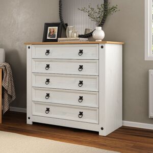 Breakwater Bay Solid Wood 89cm W 5 - Drawer Chest of Drawers White 80cm H X 89cm W X 41cm D Breakwater Bay Solid Wood 89cm W 5 - Drawer Chest of Drawers White 80cm H X 89cm W X 41cm D