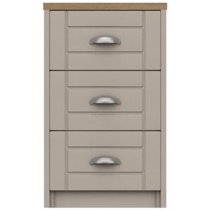 August Grove Newhaven 3 Drawer Bedside Table Natural Rustic Oak/Fired Earth 71cm H X 43.4cm W X 40cm D August Grove Newhaven 3 Drawer Bedside Table Natural Rustic Oak/Fired Earth 71cm H X 43.4cm W X 40cm D