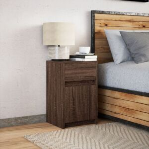 Metro Lane Bedside Cabinets With LED Lights Engineered Wood Brown Oak 61cm H X 38cm W X 34cm D Metro Lane Bedside Cabinets With LED Lights Engineered Wood Brown Oak 61cm H X 38cm W X 34cm D