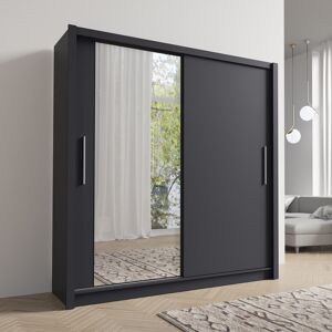 Latitude Run Baku 2 Door Manufactured Wood Wardrobe Natural/Graphite 215cm H X 155cm W X 62cm D Latitude Run Baku 2 Door Manufactured Wood Wardrobe Natural/Graphite 215cm H X 155cm W X 62cm D