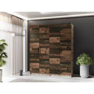 17 Stories Nitra 4 Door Wardrobe Sonoma/Dark Brown 205cm H X 156cm W X 52.5cm D 17 Stories Nitra 4 Door Wardrobe Sonoma/Dark Brown 205cm H X 156cm W X 52.5cm D