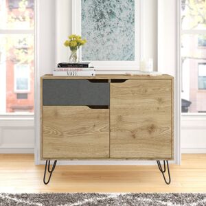 Mercury Duflos 2 Door, 1 Drawer Sideboard Brown/Black/Gray 80cm H X 99.2cm W X 39.6cm D Mercury Duflos 2 Door, 1 Drawer Sideboard Brown/Black/Gray 80cm H X 99.2cm W X 39.6cm D