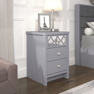 Rosdorf Park IrisVibe 3 Drawer Bedside Table Grey 59cm H X 39.5cm W X 39.8cm D Rosdorf Park IrisVibe 3 Drawer Bedside Table Grey 59cm H X 39.5cm W X 39.8cm D