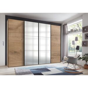 Ebern Designs Guardino 4 Door Wardrobe Plank Oak 236cm H x 300cm W x 65cm D Ebern Designs Guardino 4 Door Wardrobe Plank Oak 236cm H x 300cm W x 65cm D