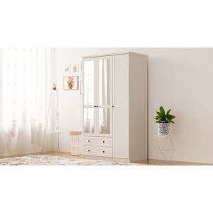 Lark Manor Kaylah 3 Door Wardrobe White 184cm H X 105cm W X 52cm D Lark Manor Kaylah 3 Door Wardrobe White 184cm H X 105cm W X 52cm D