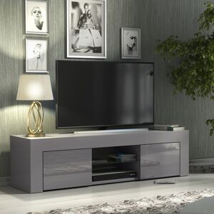 Metro 130cm Tv Unit - Sideboard Cabinet With High Gloss Doors For Living Room Dark/Grey 48" Metro 130cm Tv Unit - Sideboard Cabinet With High Gloss Doors For Living Room Dark/Grey 48"