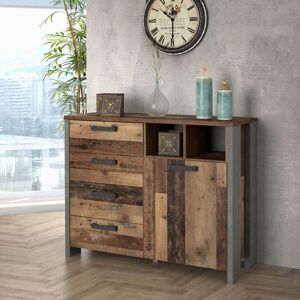 Mercury Lanham Sideboard Dark Grey Concrete Effect/Old Vintage Wood 86.3cm H X 107cm W X 41.6cm D Mercury Lanham Sideboard Dark Grey Concrete Effect/Old Vintage Wood 86.3cm H X 107cm W X 41.6cm D