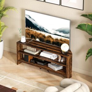Latitude Run Corner TV Stand For 47 Inch Television, Modern TV Unit With 2 Open Shelves For Living Room, Bedroom, Rustic Brown Brown 45cm H X 36cm W X 110cm D Latitude Run Corner TV Stand For 47 Inch Television, Modern TV Unit With 2 Open Shelves For Living Room, Bedroom, Rustic Brown Brown 45cm H X 36cm W X 110cm D