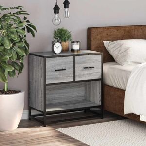 Rio Bedside Cabinet 60X31x60 Cm Engineered Wood And Metal Grey Sonoma 60cm H X 60cm W X 31cm D Rio Bedside Cabinet 60X31x60 Cm Engineered Wood And Metal Grey Sonoma 60cm H X 60cm W X 31cm D