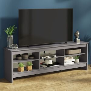 Madesa Media Console TV Stand Entertainment Center with 6 Shelves and Cable Management for 65, 75 Inch Television Living Room and Bedroom Wooden Grey 75" Madesa Media Console TV Stand Entertainment Center with 6 Shelves and Cable Management for 65, 75 Inch Television Living Room and Bedroom Wooden Grey 75"
