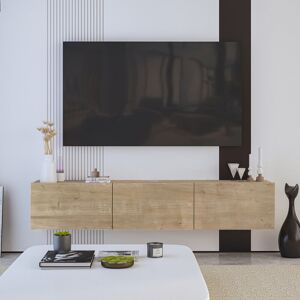 Brayden Studio Emma Floating Tv Stand Up To 80" Tvs Modern Tv Table Wall Mount Console Media Storage Cabinet Oak Wood 78" Brayden Studio Emma Floating Tv Stand Up To 80" Tvs Modern Tv Table Wall Mount Console Media Storage Cabinet Oak Wood 78"