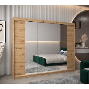 Latitude Run Allandy 2 Door Sliding Wardrobe Artisan Oak 200cm H X 250cm W X 62cm D Latitude Run Allandy 2 Door Sliding Wardrobe Artisan Oak 200cm H X 250cm W X 62cm D