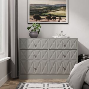 Ebern Designs San Jose 6 Drawer Bed Box in White Matt (Ready Assembled) Grey 82cm H X 115cm W X 40cm D Ebern Designs San Jose 6 Drawer Bed Box in White Matt (Ready Assembled) Grey 82cm H X 115cm W X 40cm D
