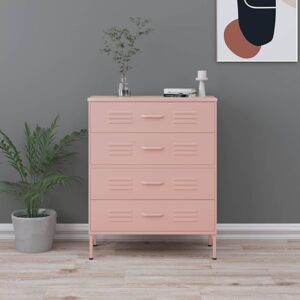 Rio Robinne Steel 4 - Drawer Chest Pink 101.5cm H X 80cm W X 35cm D Rio Robinne Steel 4 - Drawer Chest Pink 101.5cm H X 80cm W X 35cm D