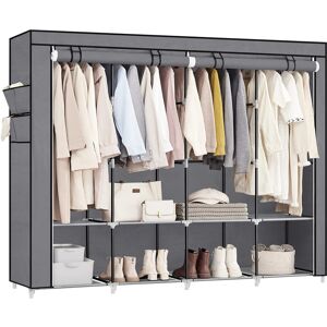 Symple Stuff Clothes Wardrobe, Portable Closet, Garment Organiser Rack With 4 Hanging Rails, Shelves, 4 Side Pockets, 170 X 45 X 167 Cm, Large Capacity For Bedroom 45cm L Symple Stuff Clothes Wardrobe, Portable Closet, Garment Organiser Rack With 4 Hanging Rails, Shelves, 4 Side Pockets, 170 X 45 X 167 Cm, Large Capacity For Bedroom 45cm L