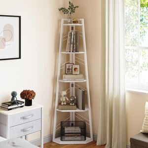 Rio Modern Floorstanding Corner Bookcase Pure White 160cm H X 35cm W Rio Modern Floorstanding Corner Bookcase Pure White 160cm H X 35cm W