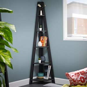 Zipcode Design Yareli Corner Bookcase Black 175.4" H x 38.6" W x 38.6" D Zipcode Design Yareli Corner Bookcase Black 175.4" H x 38.6" W x 38.6" D
