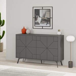 Decortie Dune Console Sideboard Geometric Design Wide 123cm Anthracite 77.4cm H X 123cm W X 35cm D Decortie Dune Console Sideboard Geometric Design Wide 123cm Anthracite 77.4cm H X 123cm W X 35cm D