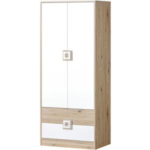 Minio The Nimes 1 Wardrobe is made of light oak, white and light oak Oak;Light Oak;White 190cm H X 80cm W X 50cm D Minio The Nimes 1 Wardrobe is made of light oak, white and light oak Oak;Light Oak;White 190cm H X 80cm W X 50cm D