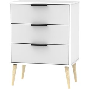 Norden Home Fully Assembled Euart 3 Drawer Chest Grey Matt/Oak 74cm H X 57.5cm W X 39.5cm D Norden Home Fully Assembled Euart 3 Drawer Chest Grey Matt/Oak 74cm H X 57.5cm W X 39.5cm D