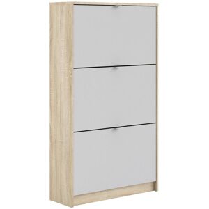 Ebern Designs 9 Pair Stackable Shoe Storage Cabinet Oak/White 9 Ebern Designs 9 Pair Stackable Shoe Storage Cabinet Oak/White 9